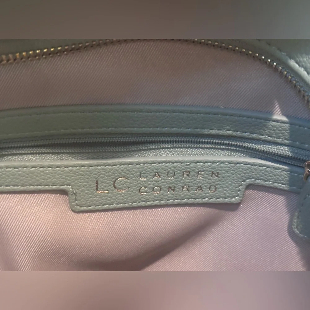 LC Lauren Conrad Soft Green Mini Faux Leather Backpack